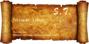 Straub Tibor névjegykártya
